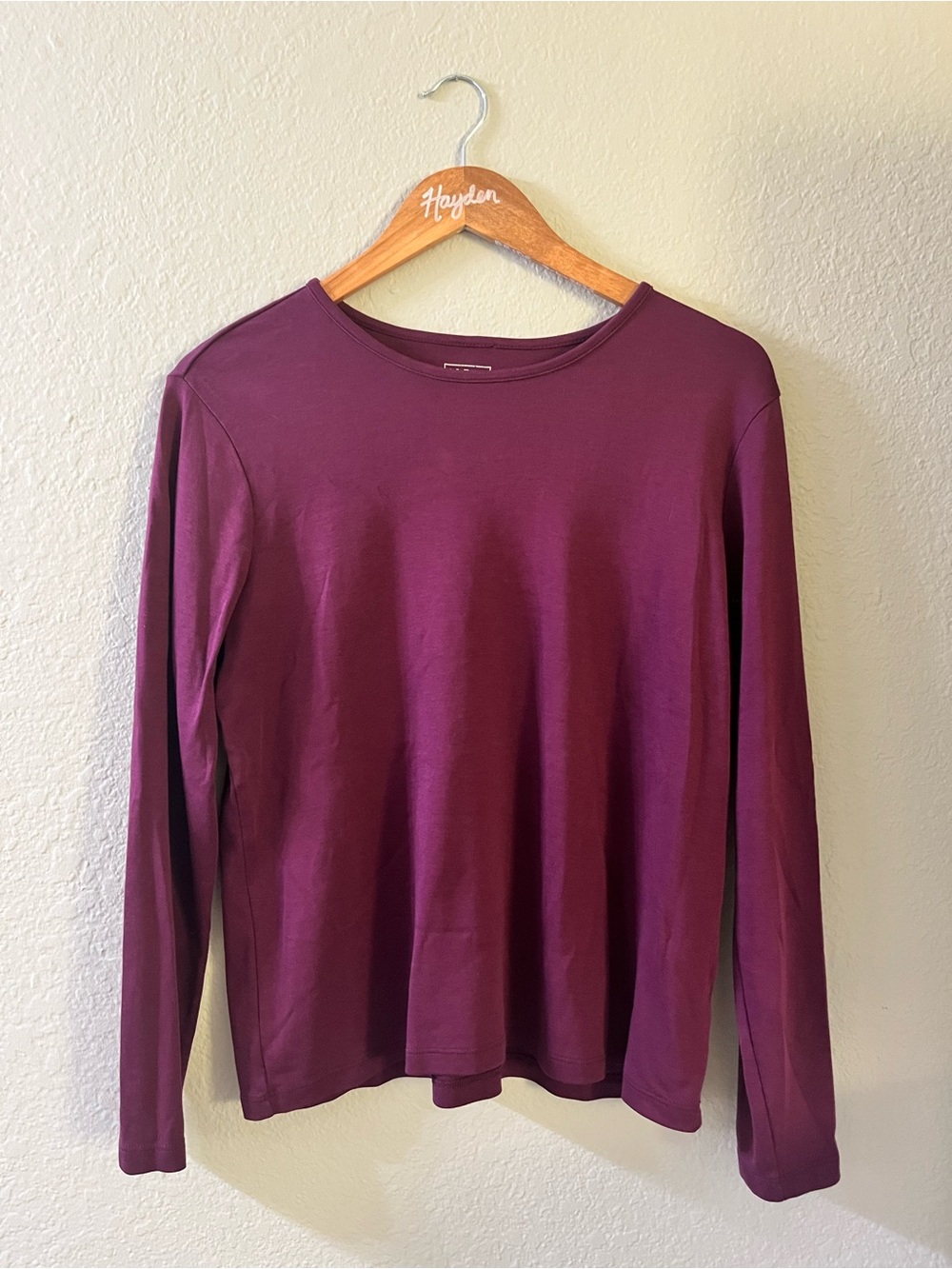 L.L. Bean Women's Long Sleeve Crewneck Top - Plum